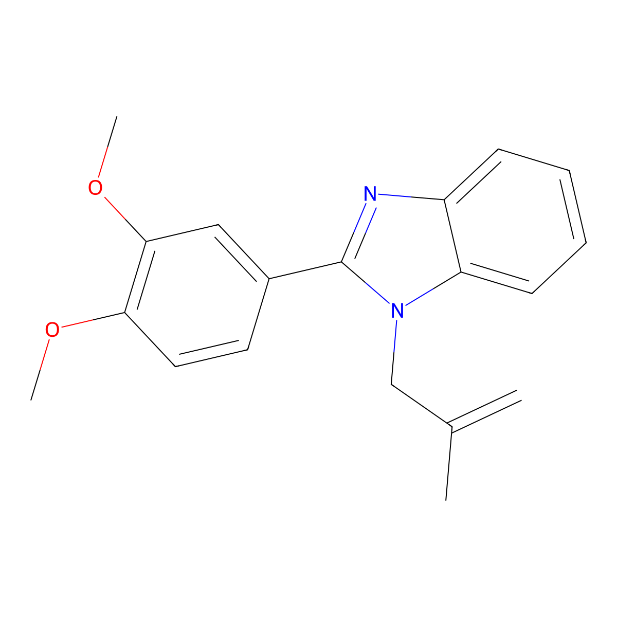 2-(3,4-Dimethoxyphenyl)-1-(2-methylprop-2-enyl)benzimidazole molecular structure, CAS 477543-03-6