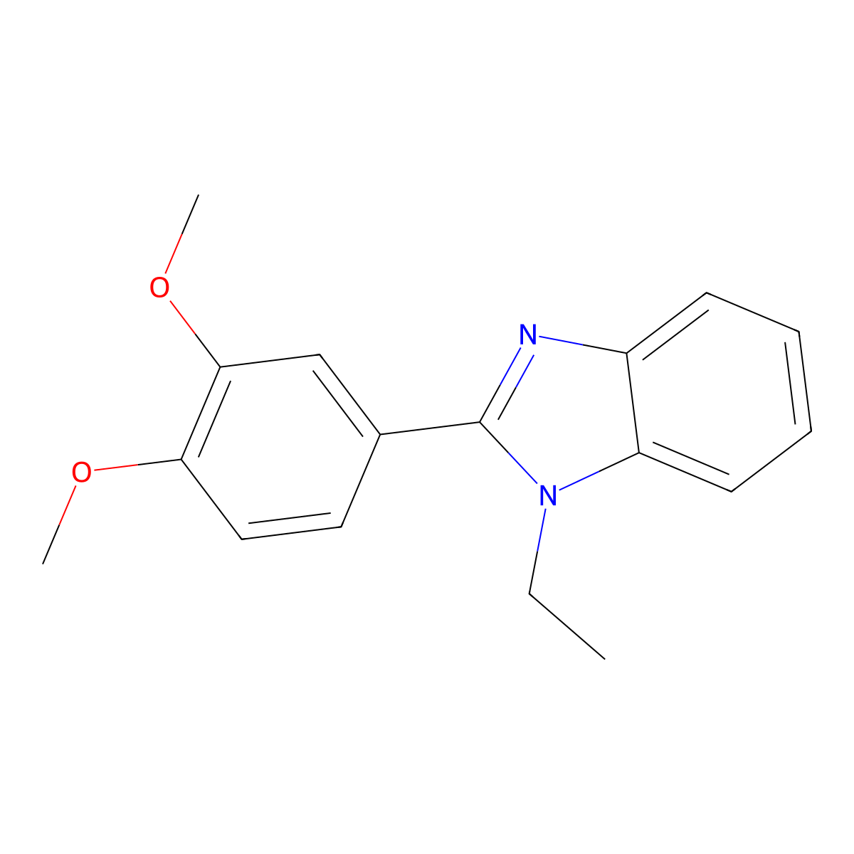 2-(3,4-Dimethoxyphenyl)-1-ethylbenzimidazole molecular structure, CAS 477543-04-7