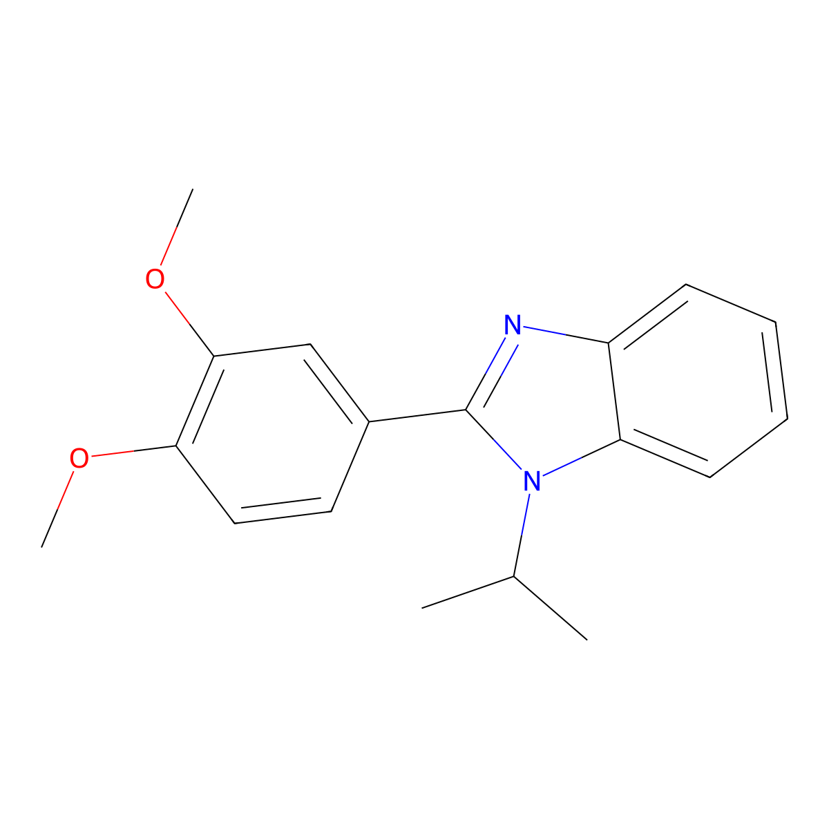 2-(3,4-dimethoxyphenyl)-1-isopropyl-1H-benzo[d]imidazole molecular structure, CAS 477543-05-8