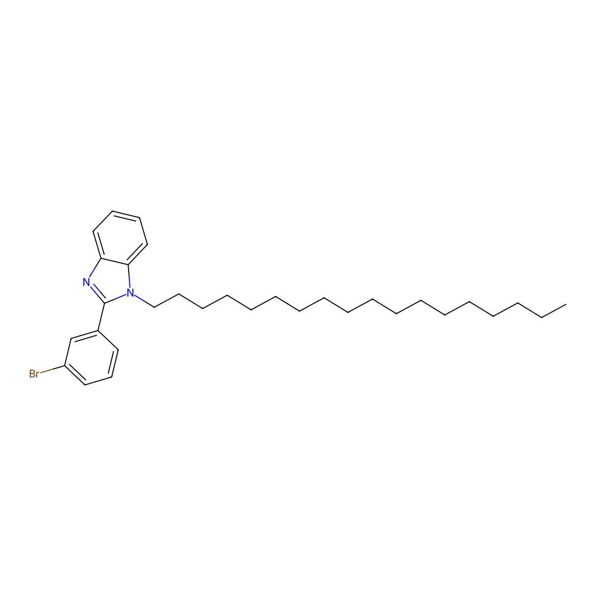 2-(3-Bromophenyl)-1-octadecylbenzimidazole molecular structure, CAS 477543-08-1