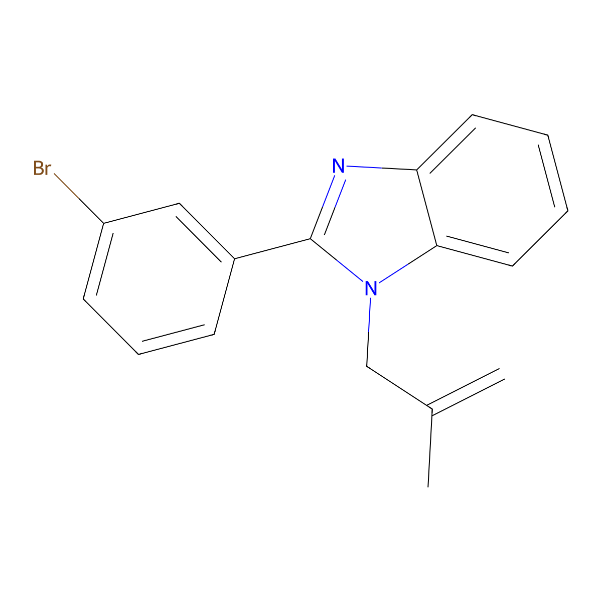 2-(3-Bromophenyl)-1-(2-methylprop-2-enyl)benzimidazole molecular structure, CAS 477543-15-0