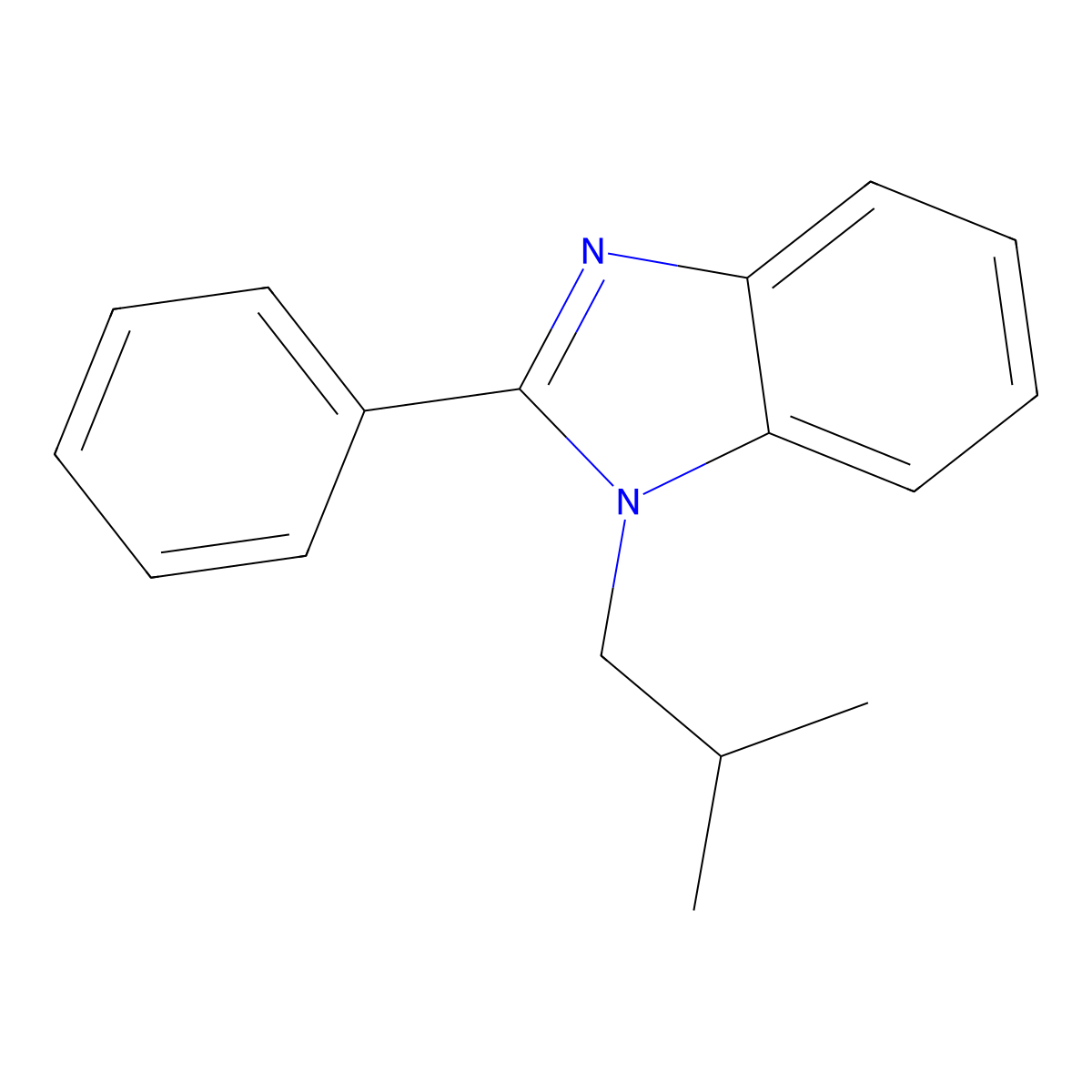 1-(2-Methylpropyl)-2-phenylbenzimidazole molecular structure, CAS 477543-40-1