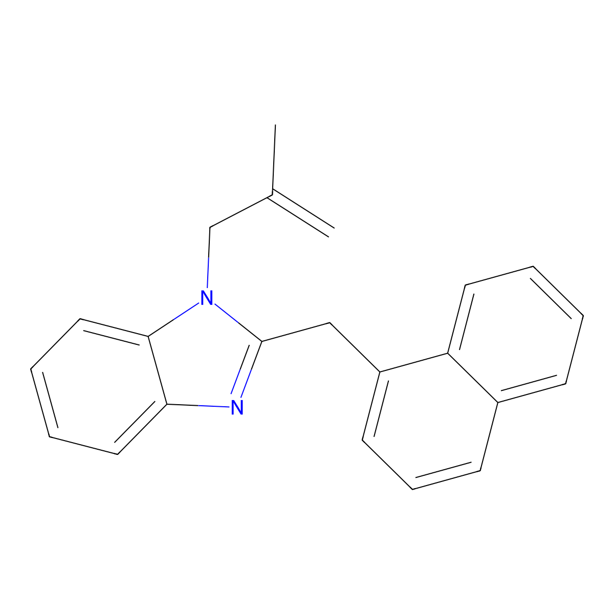 1-(2-methylallyl)-2-(naphthalen-1-ylmethyl)-1H-benzo[d]imidazole molecular structure, CAS 477543-49-0