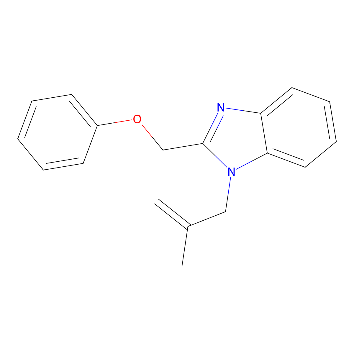 1-(2-methylallyl)-2-(phenoxymethyl)-1H-benzo[d]imidazole molecular structure, CAS 477543-77-4
