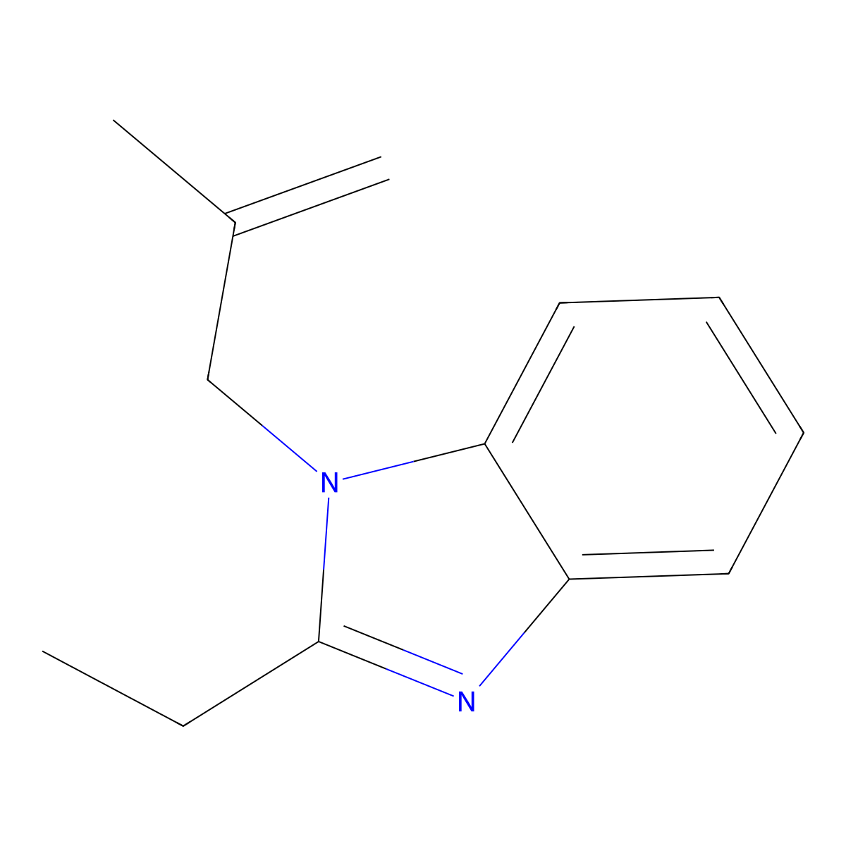 2-Ethyl-1-(2-methylprop-2-enyl)benzimidazole molecular structure, CAS 477544-35-7
