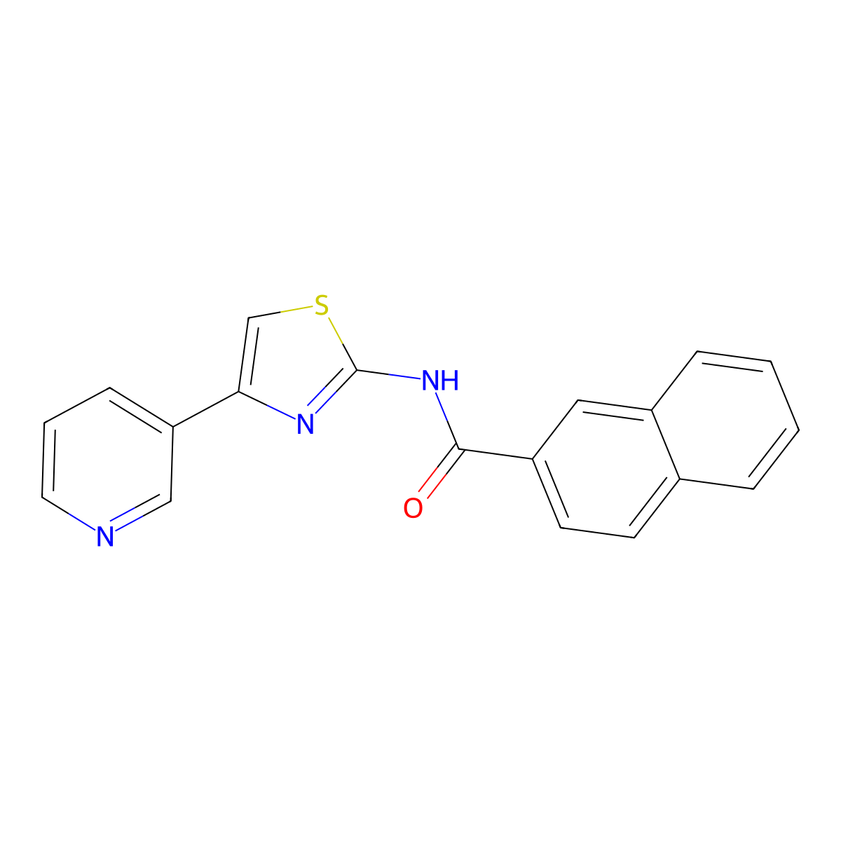 N-(4-(pyridin-3-yl)thiazol-2-yl)-2-naphthamide molecular structure, CAS 477544-69-7