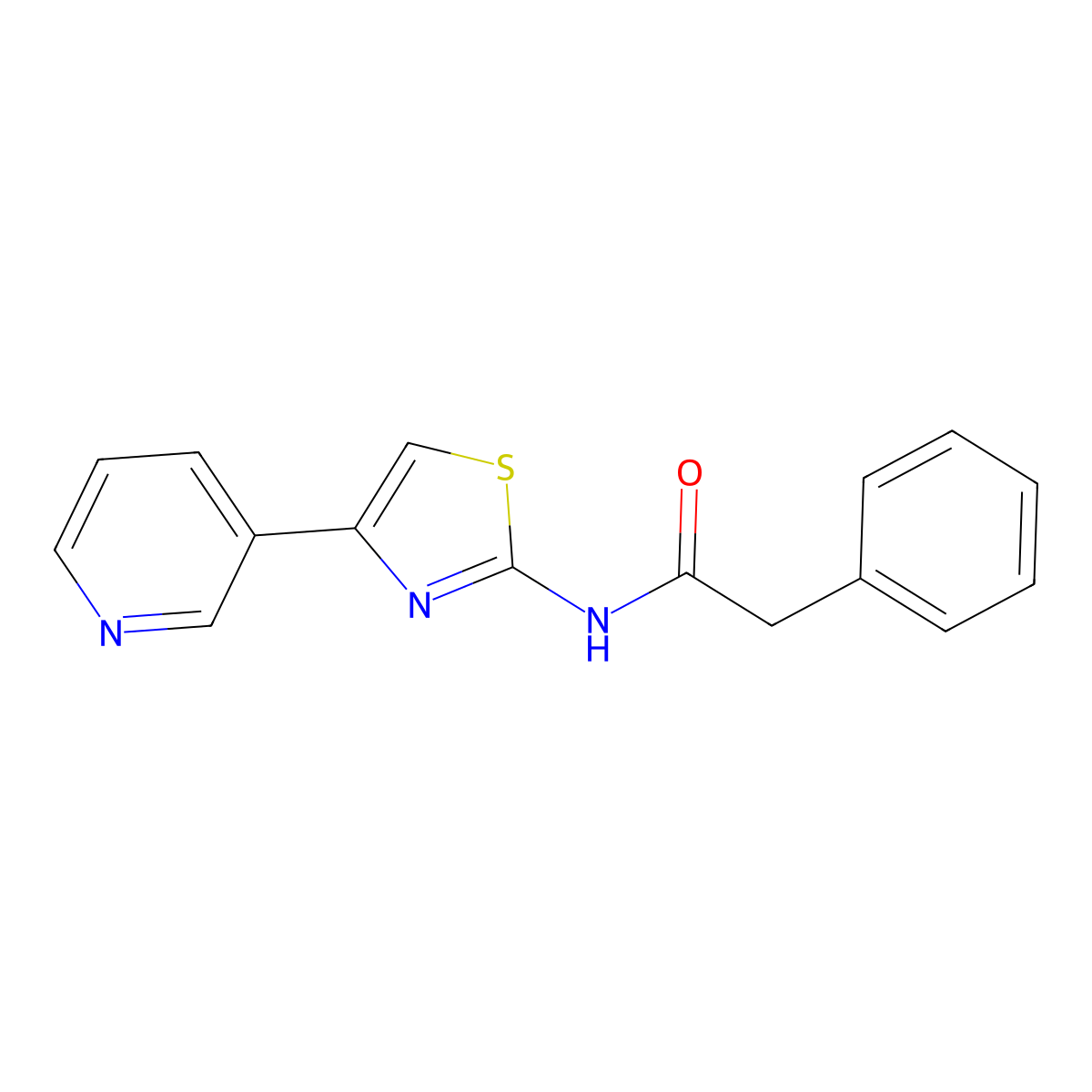 2-phenyl-N-(4-(pyridin-3-yl)thiazol-2-yl)acetamide molecular structure, CAS 477544-72-2