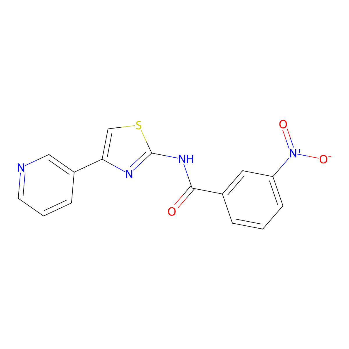 3-nitro-N-(4-pyridin-3-yl-1,3-thiazol-2-yl)benzamide molecular structure, CAS 477544-84-6