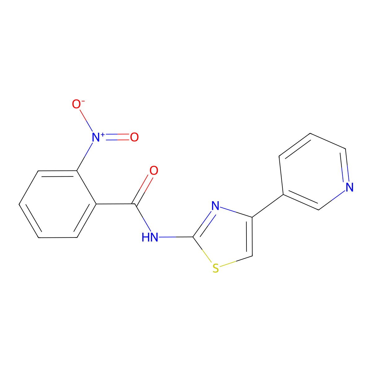 2-nitro-N-(4-pyridin-3-yl-1,3-thiazol-2-yl)benzamide molecular structure, CAS 477544-85-7