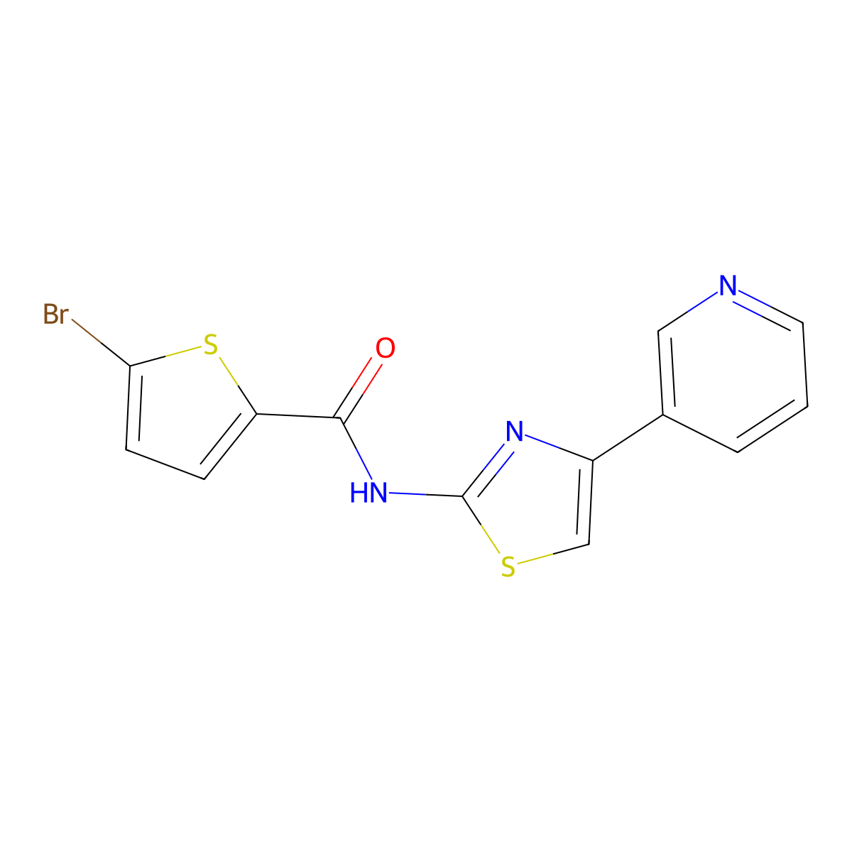 5-bromo-N-(4-pyridin-3-yl-1,3-thiazol-2-yl)thiophene-2-carboxamide molecular structure, CAS 477544-94-8