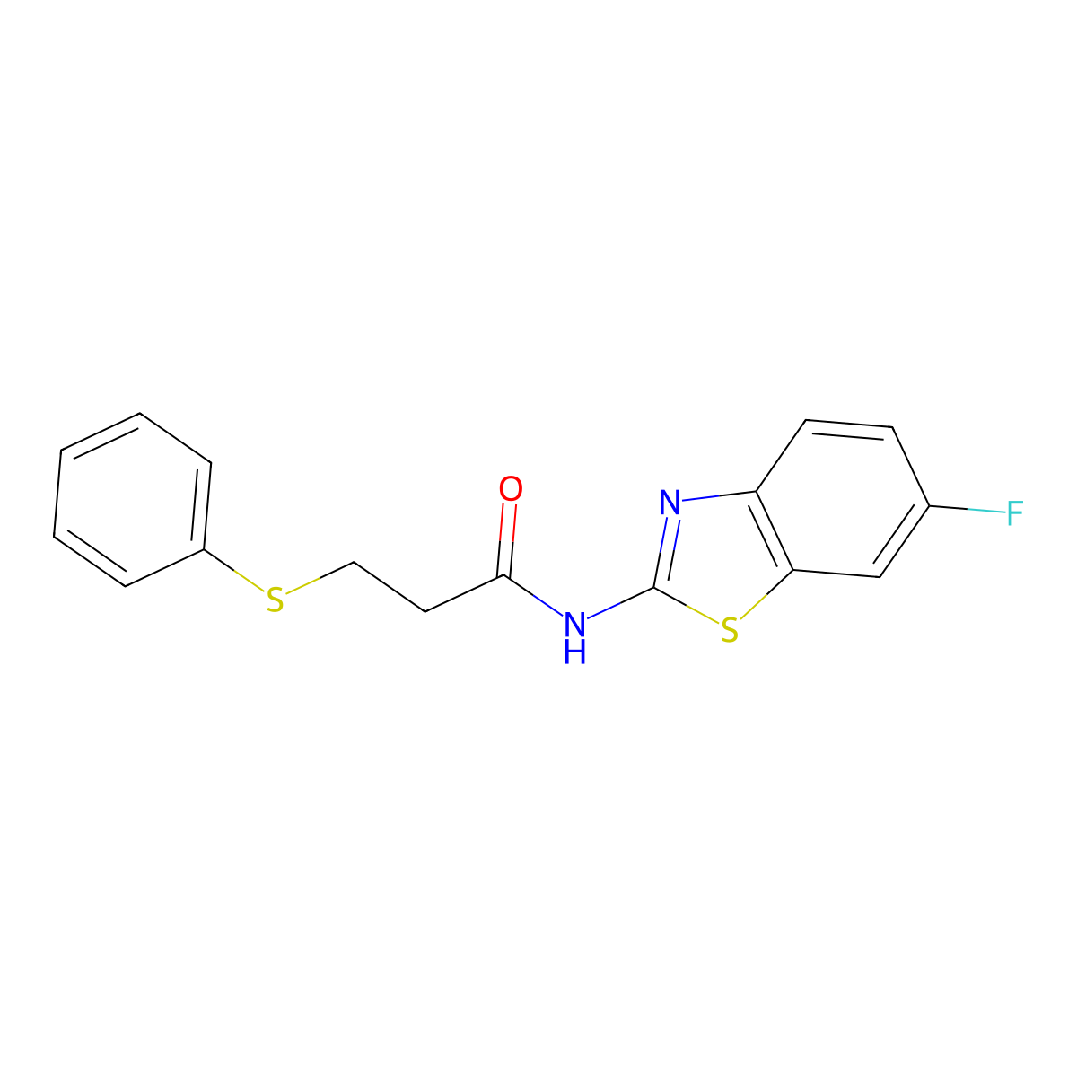 N-(6-fluorobenzo[d]thiazol-2-yl)-3-(phenylthio)propanamide molecular structure, CAS 477545-19-0
