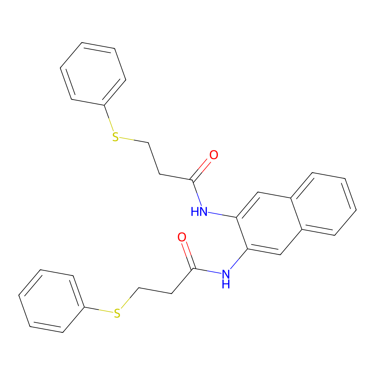 3-phenylsulfanyl-N-[3-(3-phenylsulfanylpropanoylamino)naphthalen-2-yl]propanamide molecular structure, CAS 477545-31-6