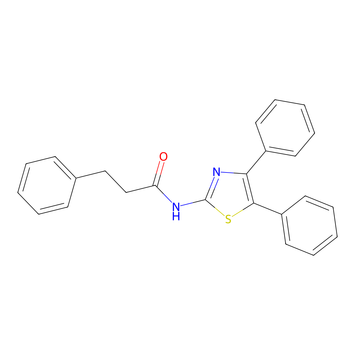 N-(4,5-diphenyl-1,3-thiazol-2-yl)-3-phenylpropanamide molecular structure, CAS 477545-43-0