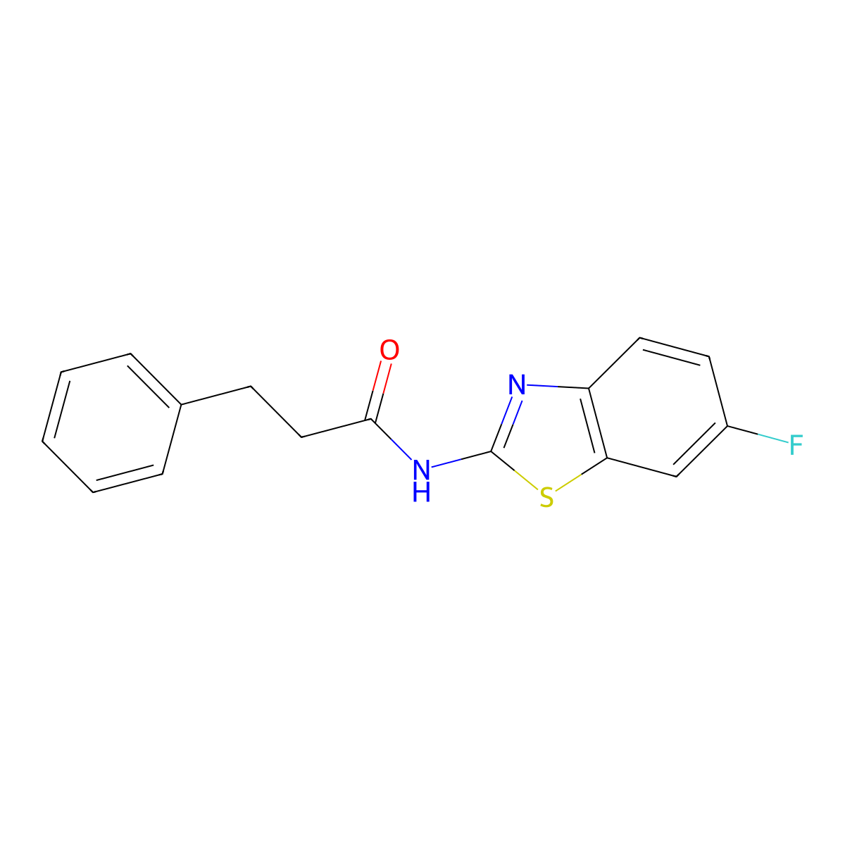 N-(6-fluoro-1,3-benzothiazol-2-yl)-3-phenylpropanamide molecular structure, CAS 477545-46-3