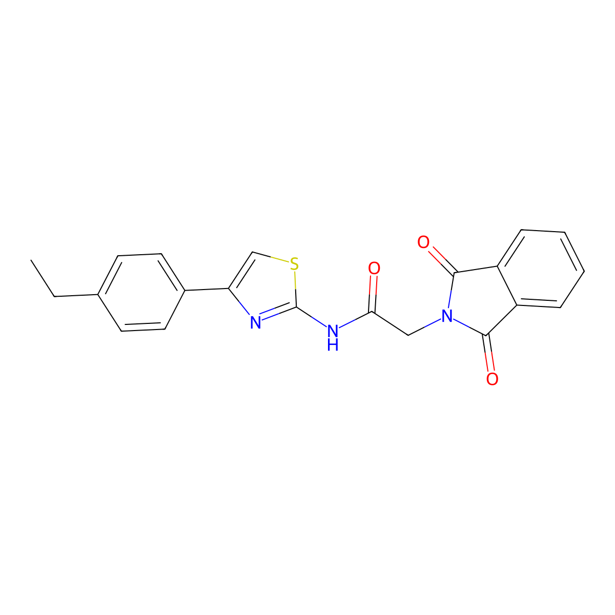 2-(1,3-dioxoisoindolin-2-yl)-N-(4-(4-ethylphenyl)thiazol-2-yl)acetamide molecular structure, CAS 477545-63-4