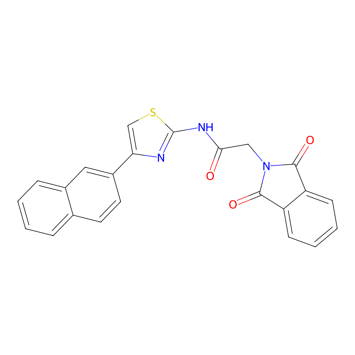 2-(1,3-dioxoisoindolin-2-yl)-N-(4-(naphthalen-2-yl)thiazol-2-yl)acetamide molecular structure, CAS 477545-64-5