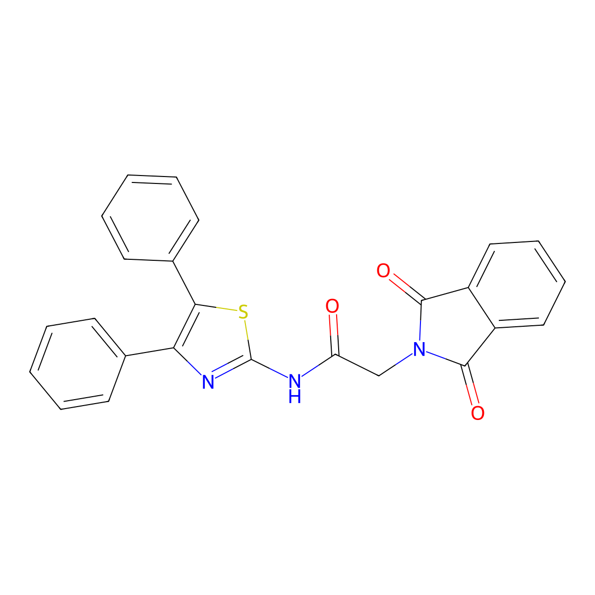 2-(1,3-dioxoisoindolin-2-yl)-N-(4,5-diphenylthiazol-2-yl)acetamide molecular structure, CAS 477545-70-3