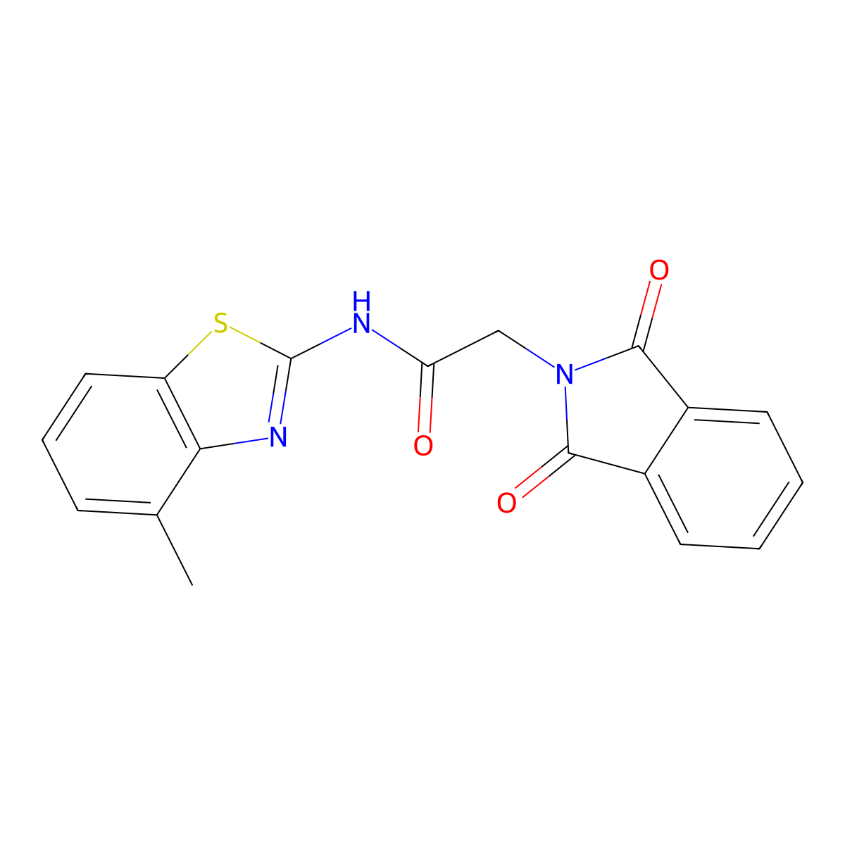 2-(1,3-dioxo-2-isoindolyl)-N-(4-methyl-1,3-benzothiazol-2-yl)acetamide molecular structure, CAS 477545-73-6