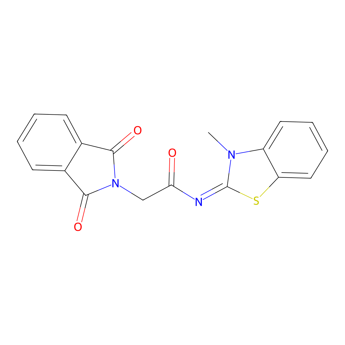 (Z)-2-(1,3-dioxoisoindolin-2-yl)-N-(3-methylbenzo[d]thiazol-2(3H)-ylidene)acetamide molecular structure, CAS 477545-74-7