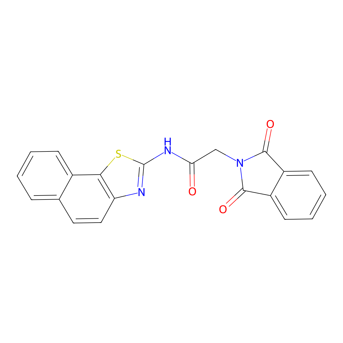 N-benzo[g][1,3]benzothiazol-2-yl-2-(1,3-dioxoisoindol-2-yl)acetamide molecular structure, CAS 477545-75-8