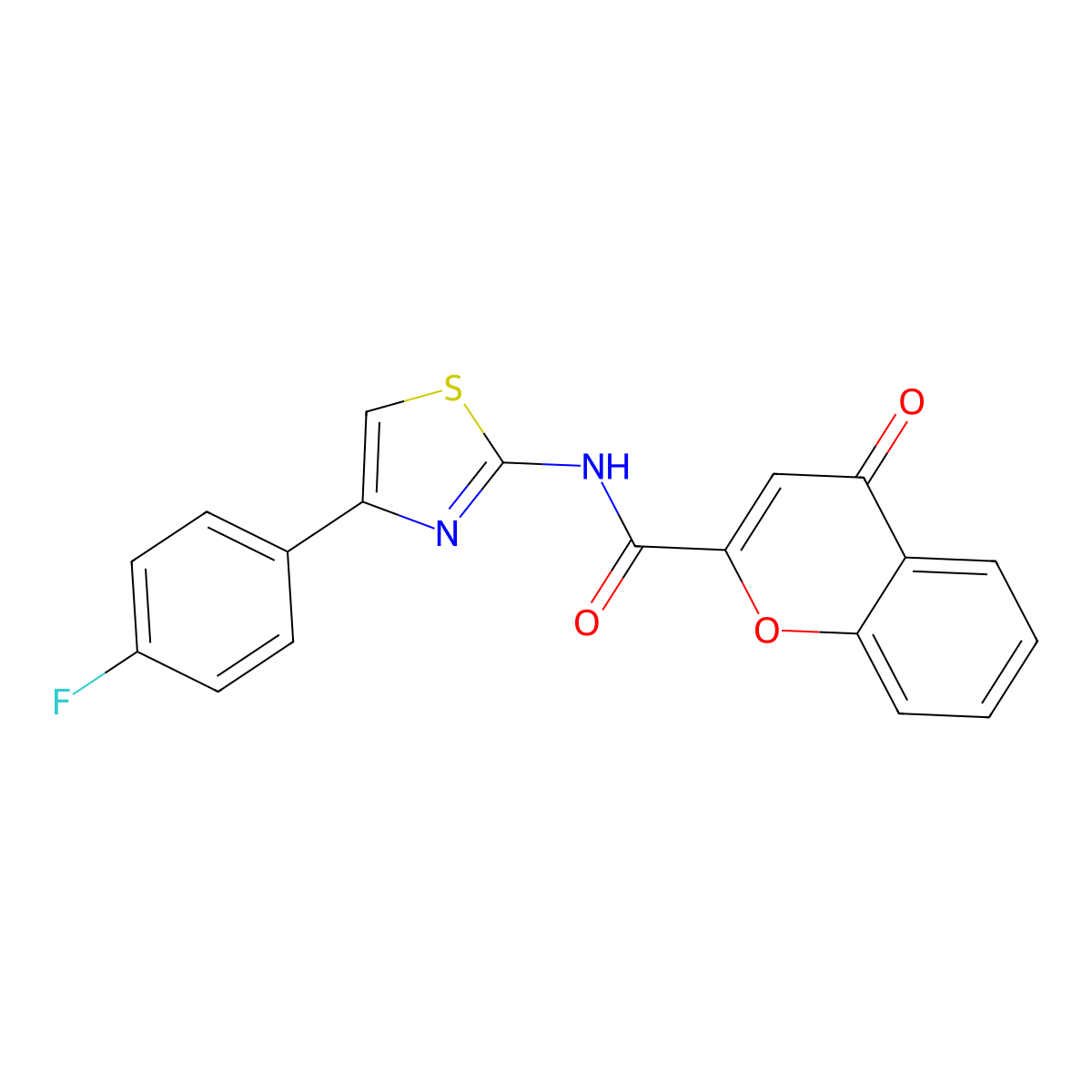 N-(4-(4-fluorophenyl)thiazol-2-yl)-4-oxo-4H-chromene-2-carboxamide molecular structure, CAS 477545-98-5