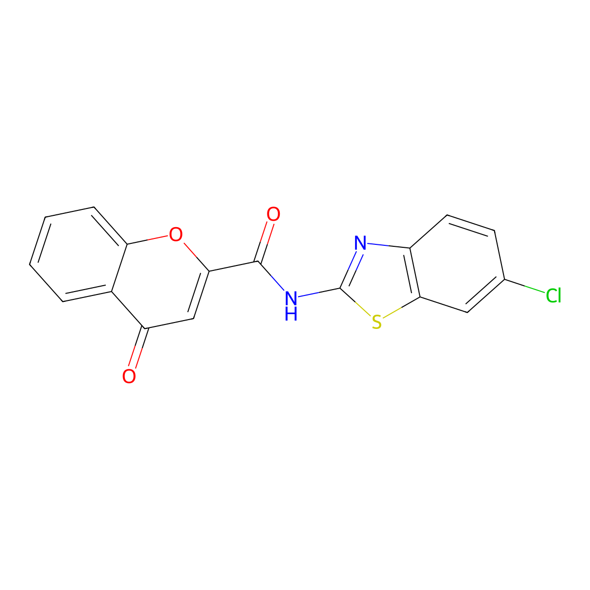 N-(6-chloro-1,3-benzothiazol-2-yl)-4-oxo-4H-chromene-2-carboxamide molecular structure, CAS 477546-09-1