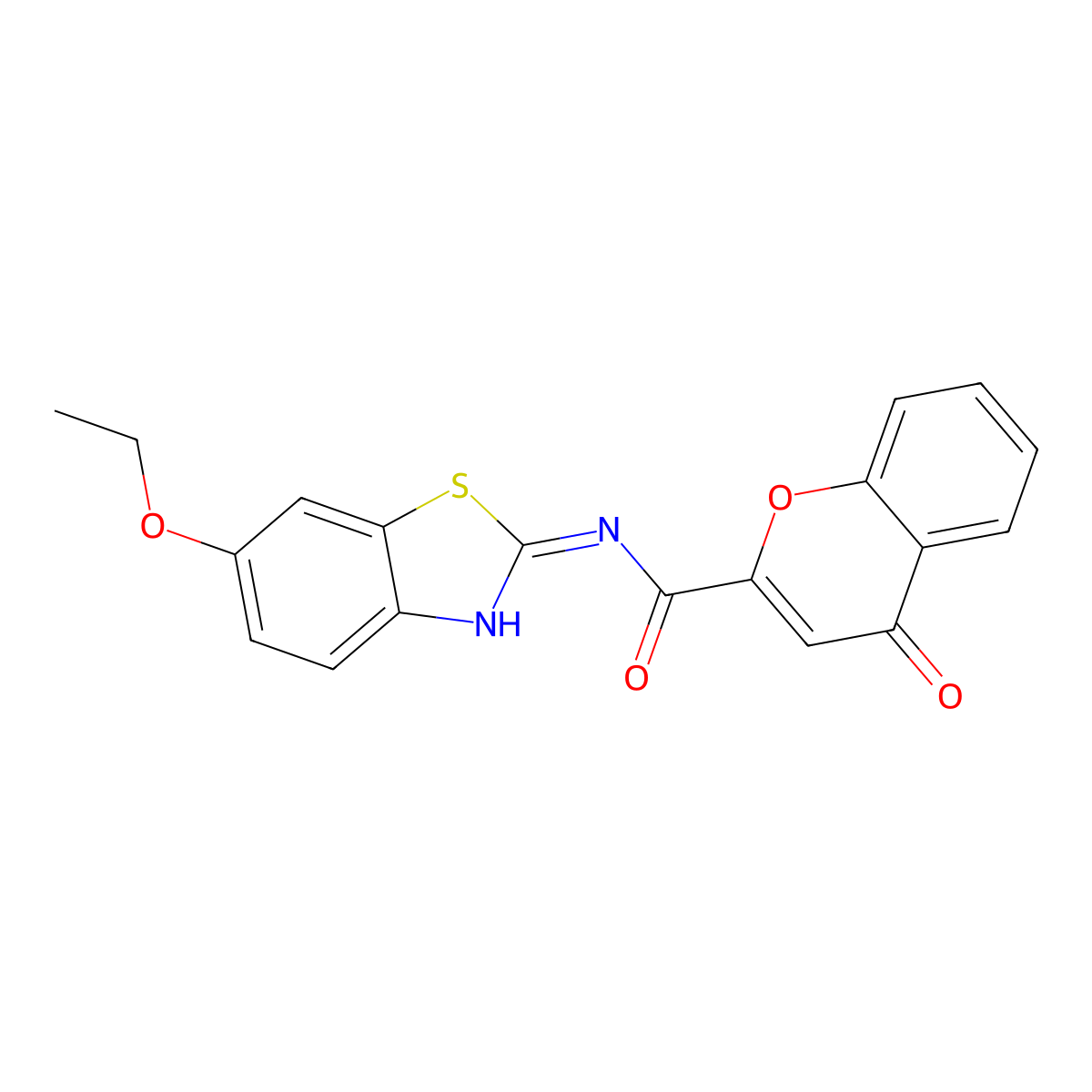 N-(6-ethoxy-1,3-benzothiazol-2-yl)-4-oxo-4H-chromene-2-carboxamide molecular structure, CAS 477546-10-4