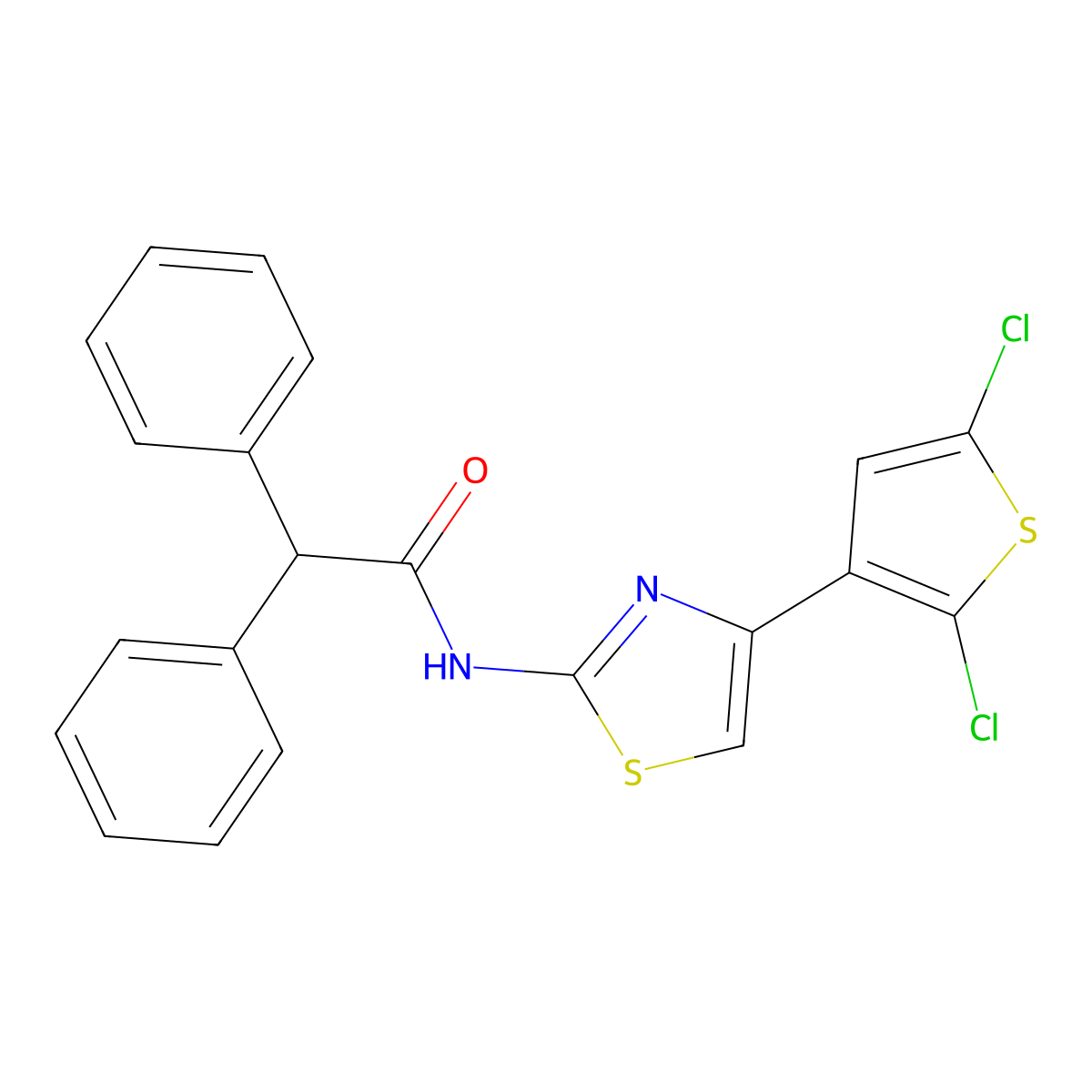 N-[4-(2,5-dichlorothiophen-3-yl)-1,3-thiazol-2-yl]-2,2-diphenylacetamide molecular structure, CAS 477546-28-4