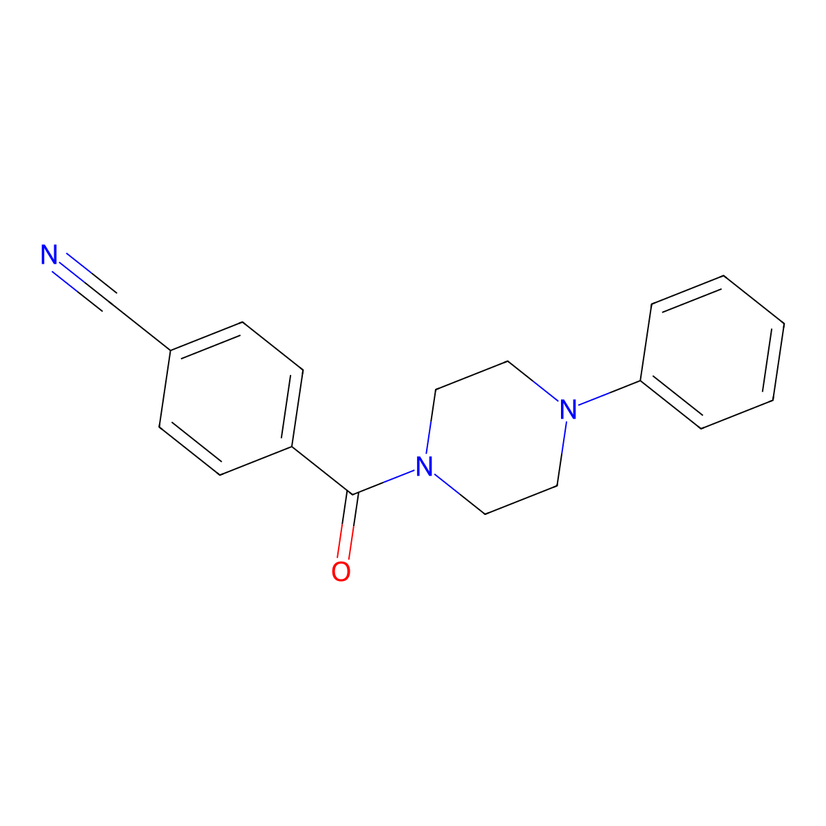 4-(4-Phenylpiperazine-1-carbonyl)benzonitrile molecular structure, CAS 477546-33-1
