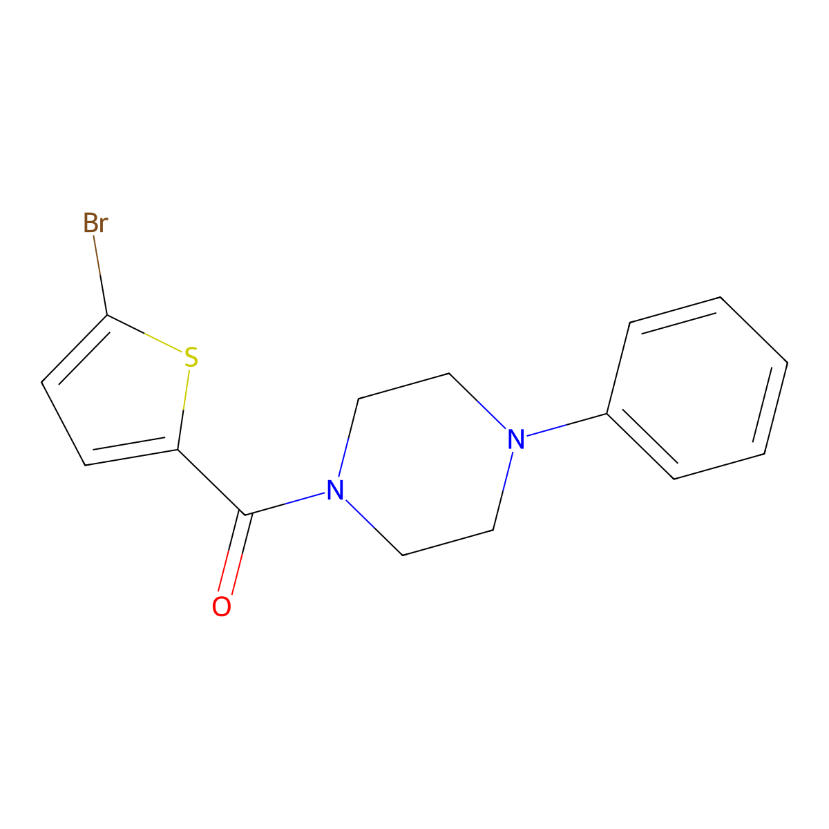 (5-Bromothiophen-2-yl)(4-phenylpiperazin-1-yl)methanone molecular structure, CAS 477546-35-3