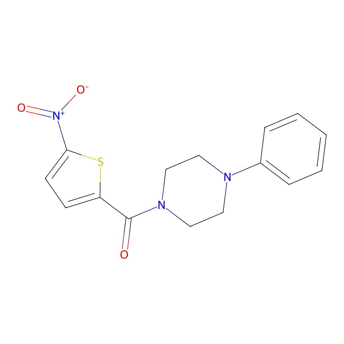 1-(5-Nitrothiophene-2-carbonyl)-4-phenylpiperazine molecular structure, CAS 477546-42-2