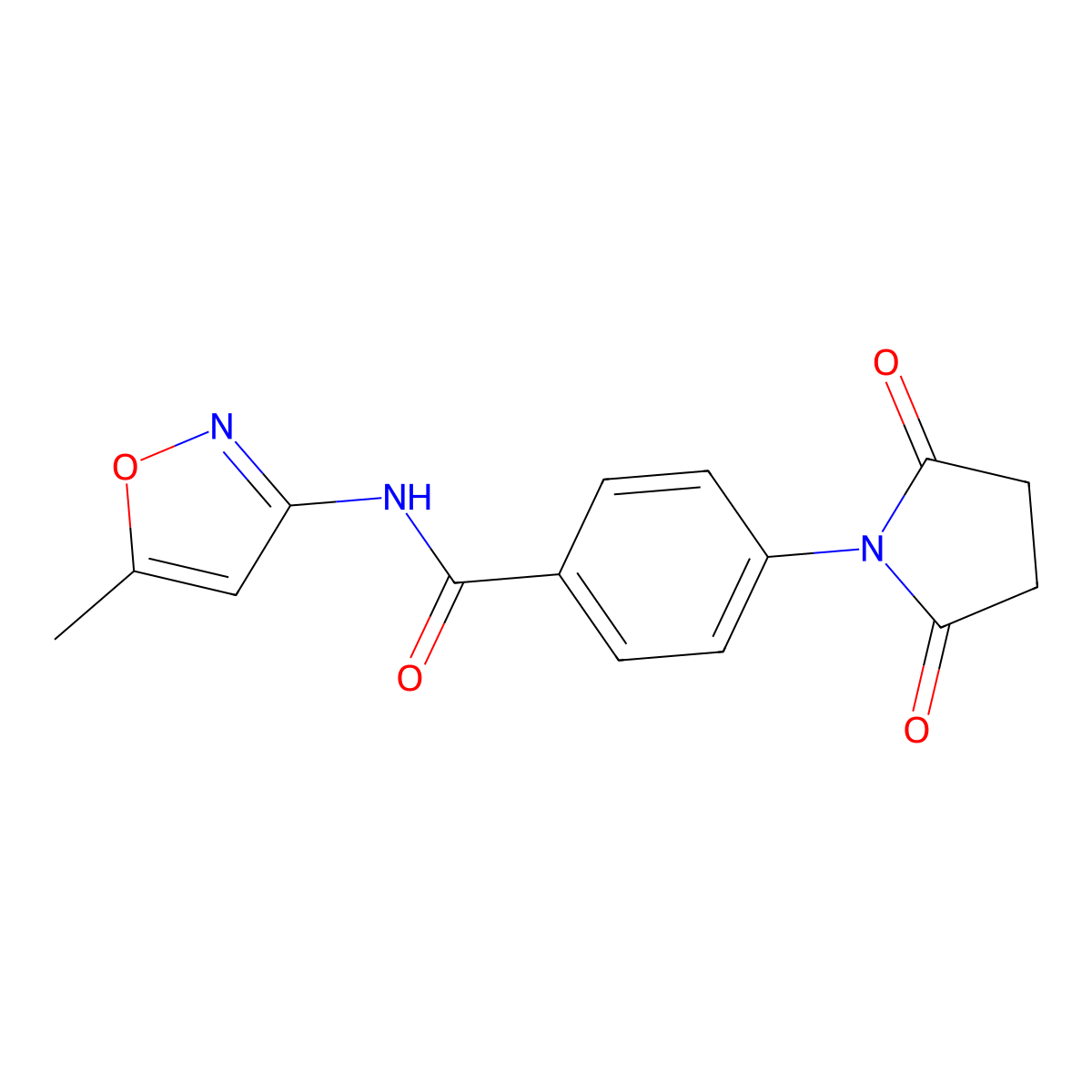 4-(2,5-dioxopyrrolidin-1-yl)-N-(5-methyl-1,2-oxazol-3-yl)benzamide molecular structure, CAS 477546-45-5
