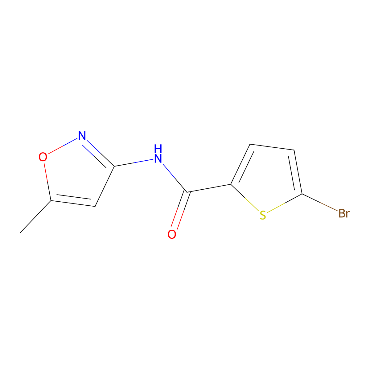 5-bromo-N-(5-methyl-1,2-oxazol-3-yl)thiophene-2-carboxamide molecular structure, CAS 477546-49-9