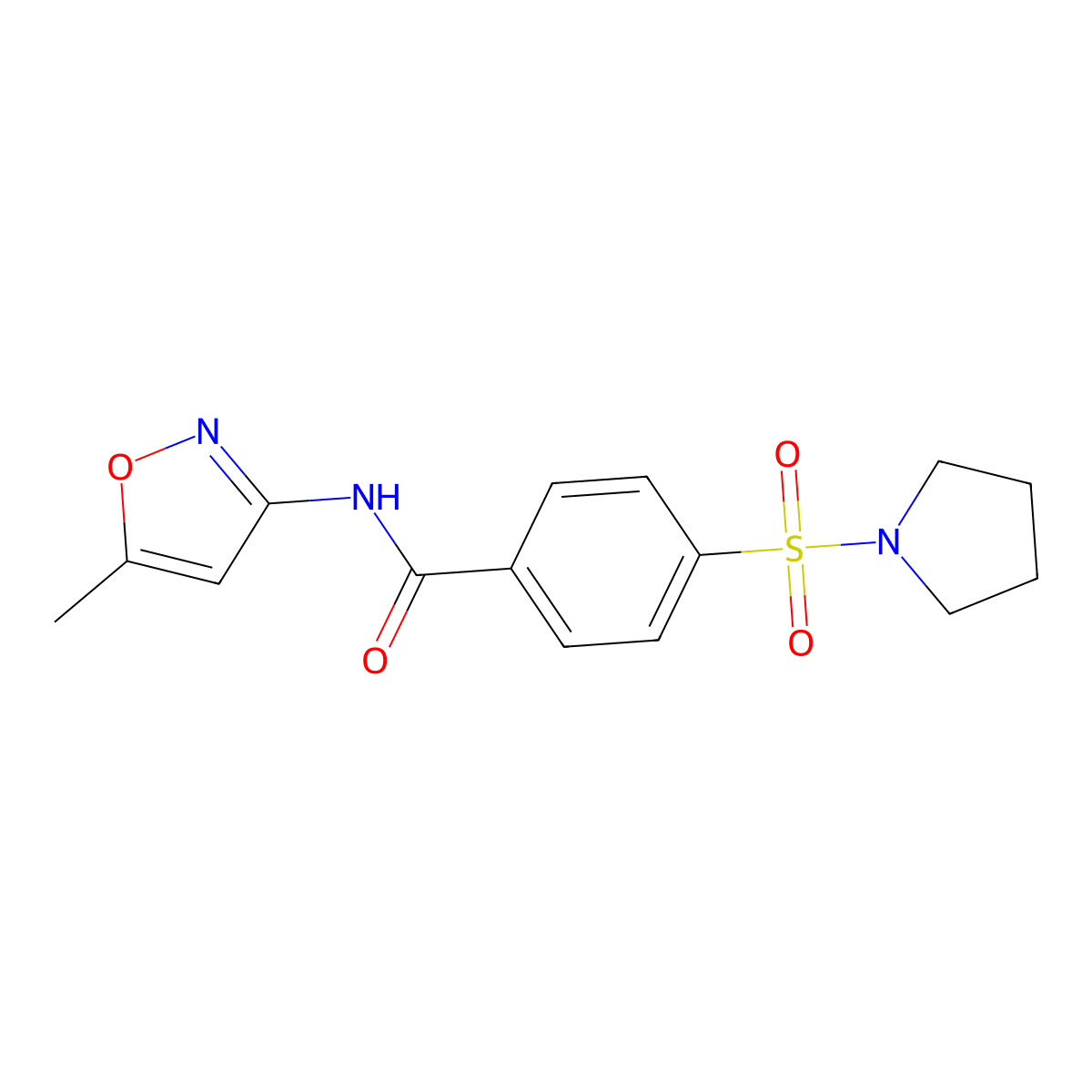 N-(5-methylisoxazol-3-yl)-4-(pyrrolidin-1-ylsulfonyl)benzamide molecular structure, CAS 477546-53-5