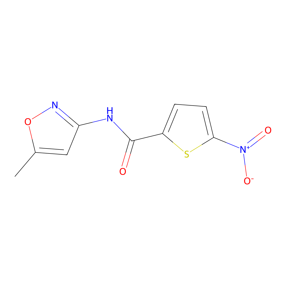 N-(5-methylisoxazol-3-yl)-5-nitrothiophene-2-carboxamide molecular structure, CAS 477546-55-7