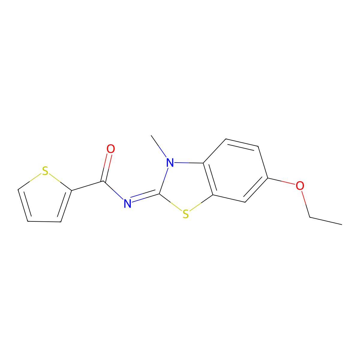 (Z)-N-(6-ethoxy-3-methylbenzo[d]thiazol-2(3H)-ylidene)thiophene-2-carboxamide molecular structure, CAS 477547-00-5
