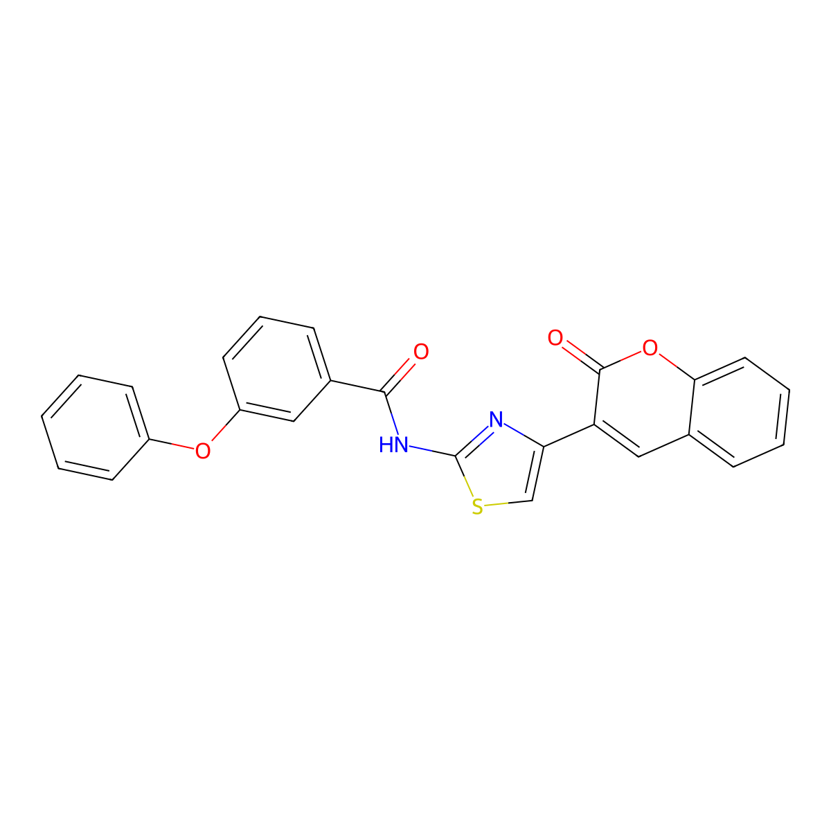 N-(4-(2-oxo-2H-chromen-3-yl)thiazol-2-yl)-3-phenoxybenzamide molecular structure, CAS 477547-14-1