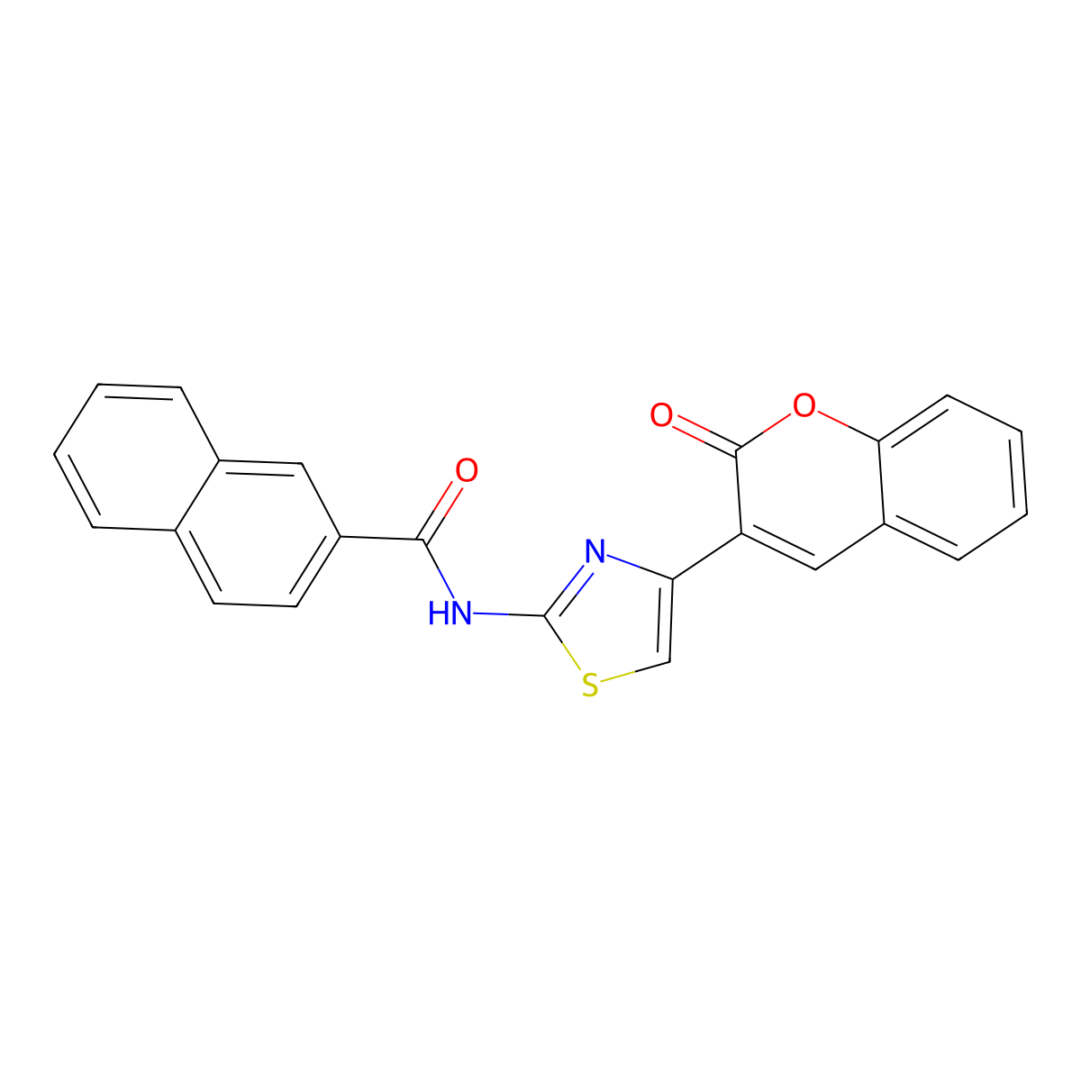 N-(4-(2-oxo-2H-chromen-3-yl)thiazol-2-yl)-2-naphthamide molecular structure, CAS 477547-18-5