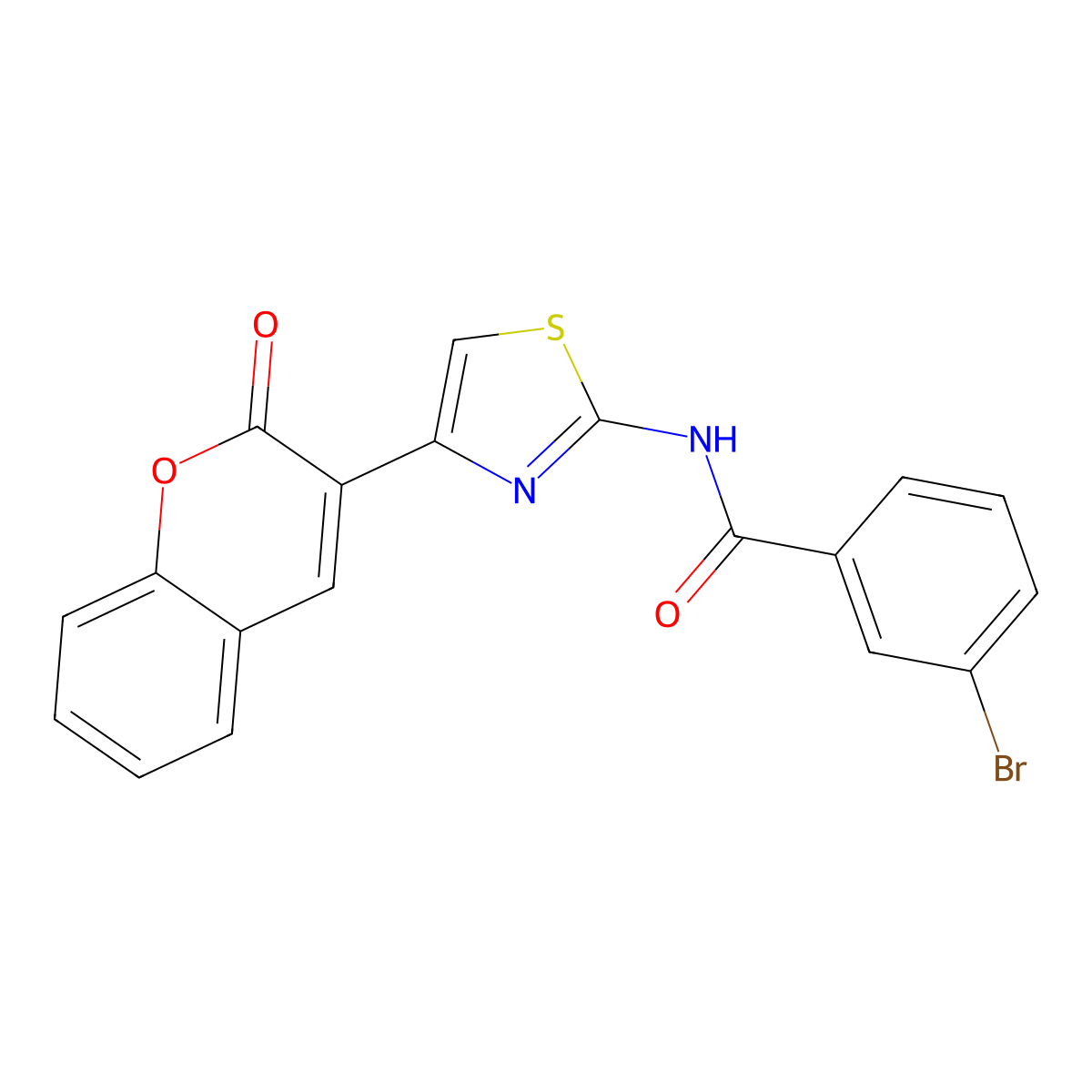 3-bromo-N-[4-(2-oxochromen-3-yl)-1,3-thiazol-2-yl]benzamide molecular structure, CAS 477547-22-1