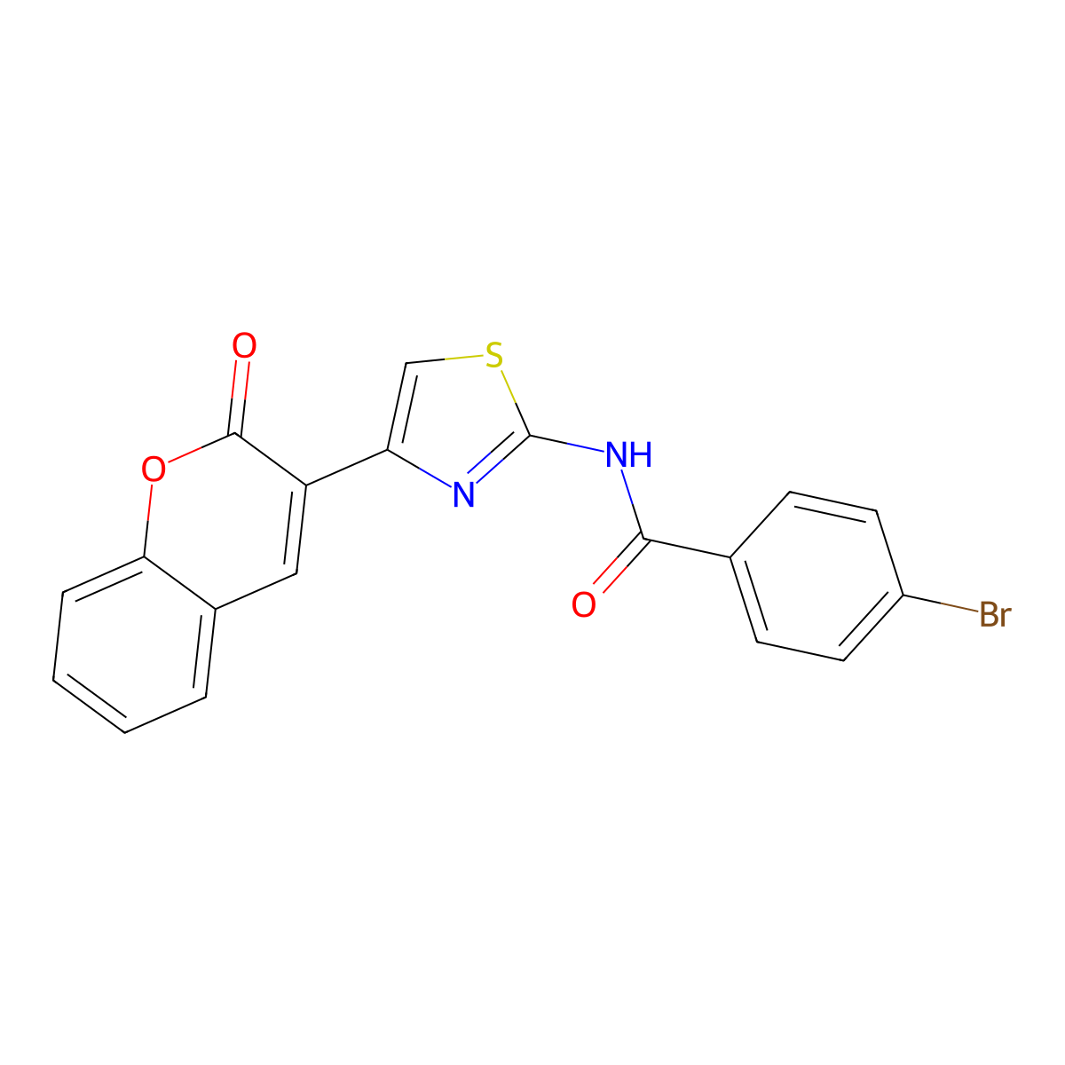 4-bromo-N-(4-(2-oxo-2H-chromen-3-yl)thiazol-2-yl)benzamide molecular structure, CAS 477547-23-2