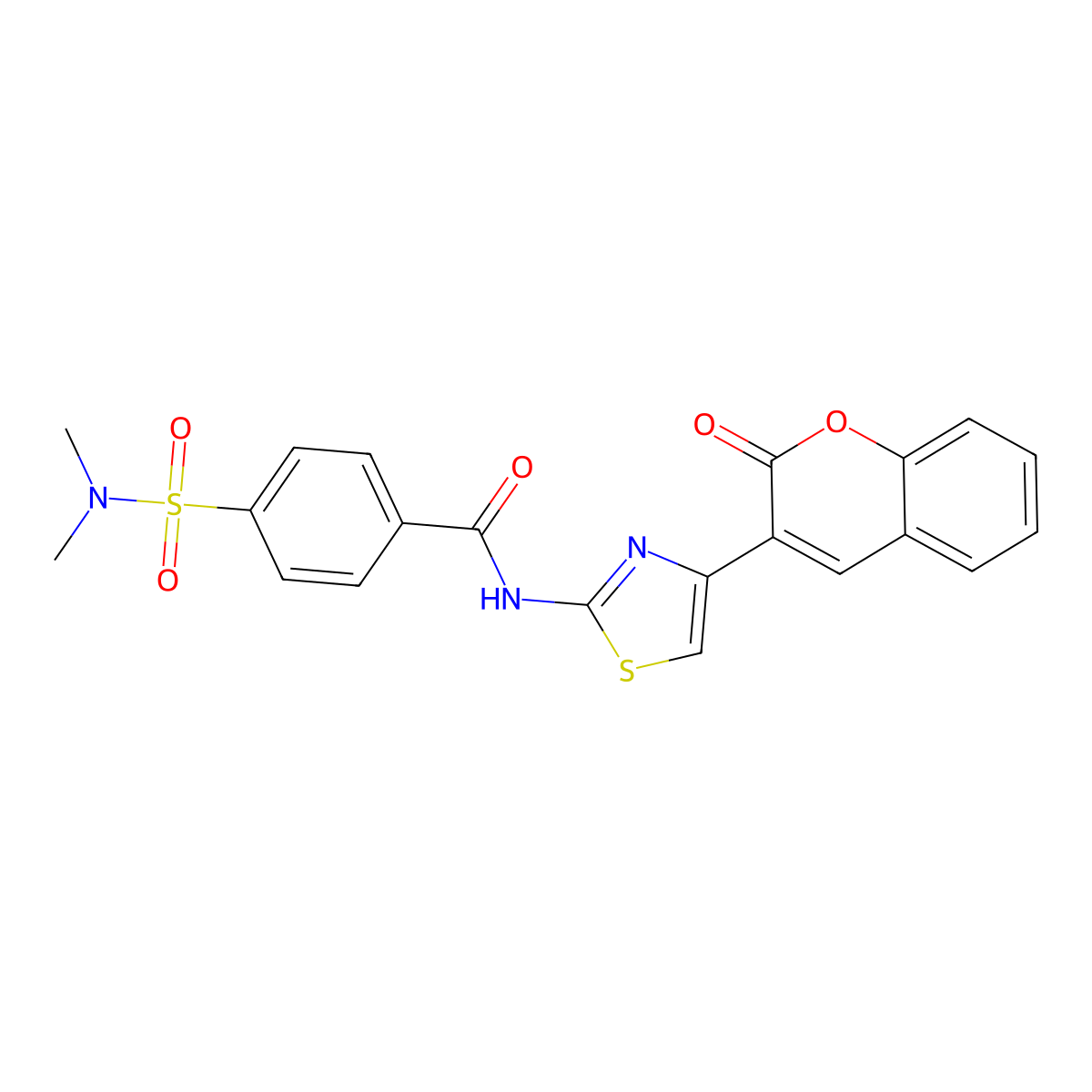 4-(dimethylsulfamoyl)-N-[4-(2-oxochromen-3-yl)-1,3-thiazol-2-yl]benzamide molecular structure, CAS 477547-24-3