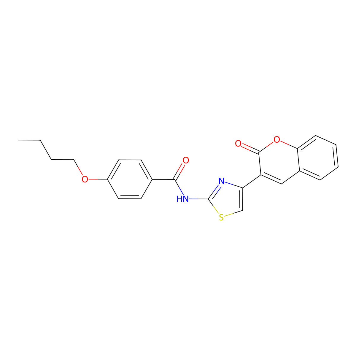 4-butoxy-N-[4-(2-oxochromen-3-yl)-1,3-thiazol-2-yl]benzamide molecular structure, CAS 477547-25-4