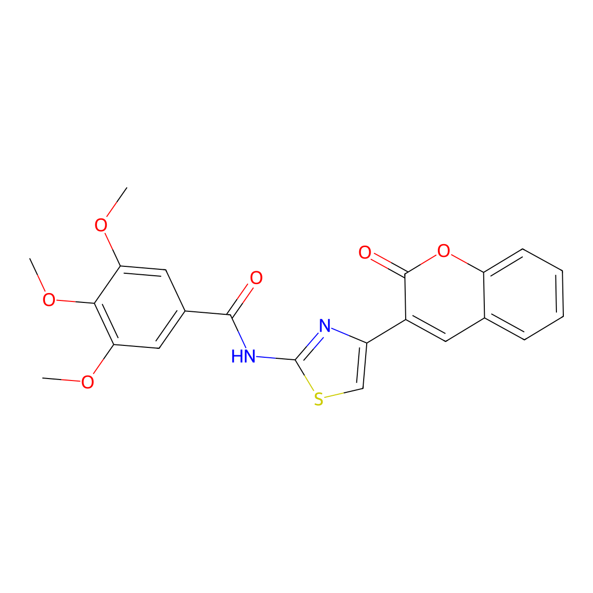 3,4,5-trimethoxy-N-[4-(2-oxochromen-3-yl)-1,3-thiazol-2-yl]benzamide molecular structure, CAS 477547-29-8