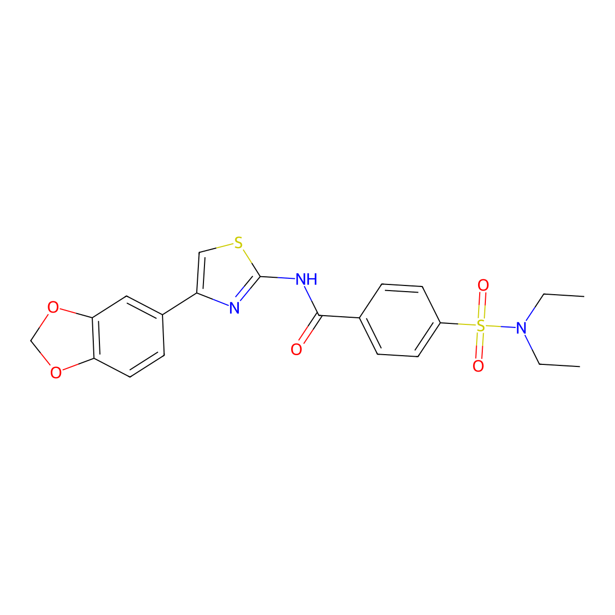 N-(4-(benzo[d][1,3]dioxol-5-yl)thiazol-2-yl)-4-(N,N-diethylsulfamoyl)benzamide molecular structure, CAS 477547-45-8