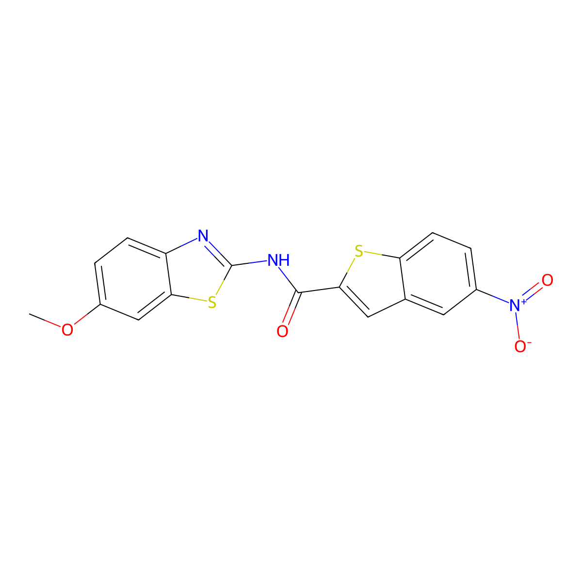 N-(6-methoxy-1,3-benzothiazol-2-yl)-5-nitro-1-benzothiophene-2-carboxamide molecular structure, CAS 477548-14-4
