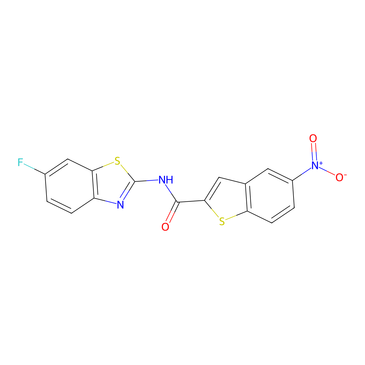 N-(6-fluoro-1,3-benzothiazol-2-yl)-5-nitro-1-benzothiophene-2-carboxamide molecular structure, CAS 477548-26-8