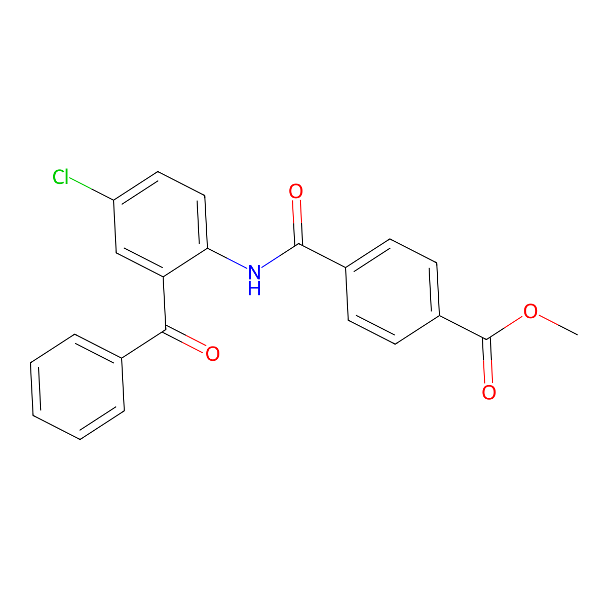 Methyl 4-[(2-benzoyl-4-chlorophenyl)carbamoyl]benzoate molecular structure, CAS 477548-60-0