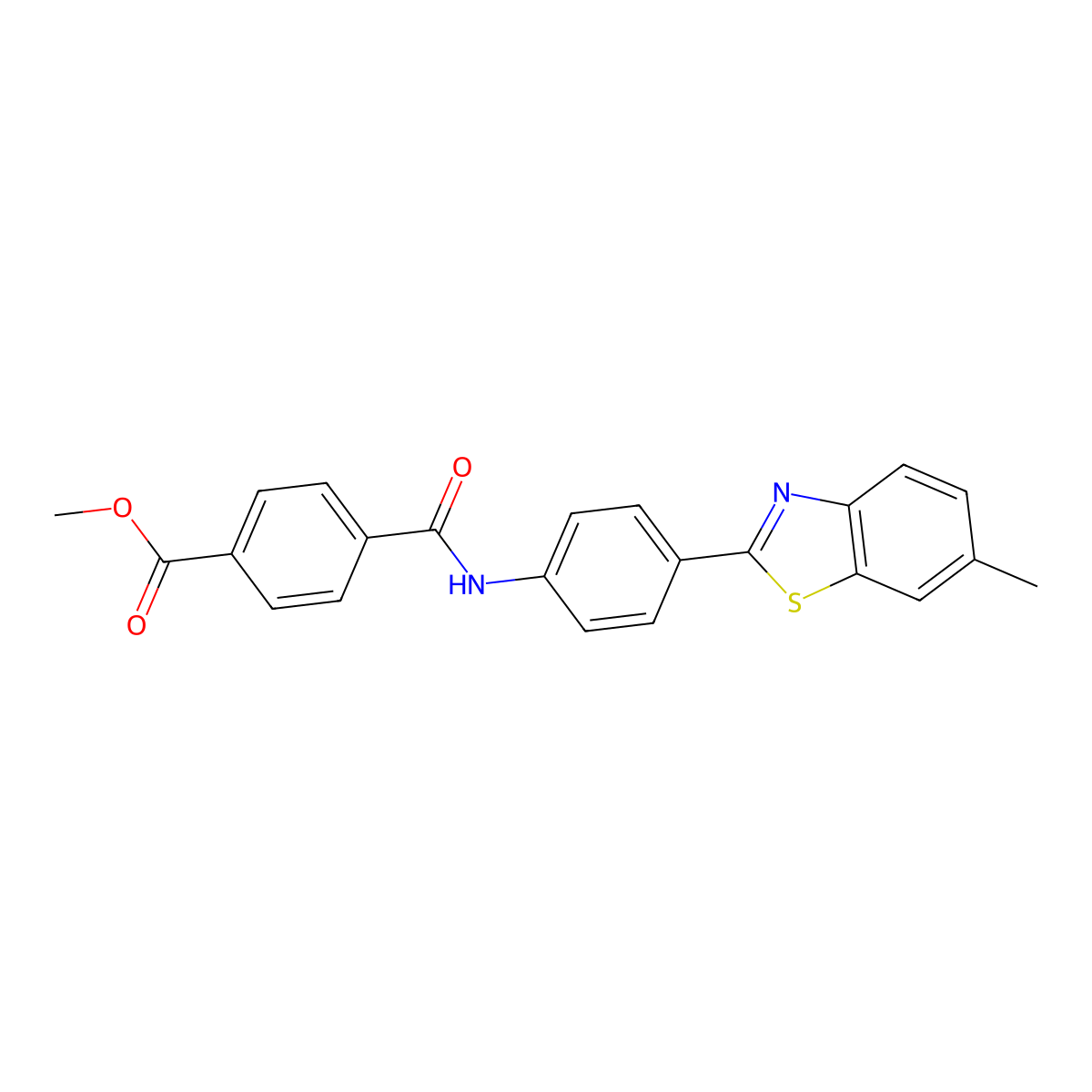 Methyl 4-{[4-(6-methyl-1,3-benzothiazol-2-YL)phenyl]carbamoyl}benzoate molecular structure, CAS 477548-61-1