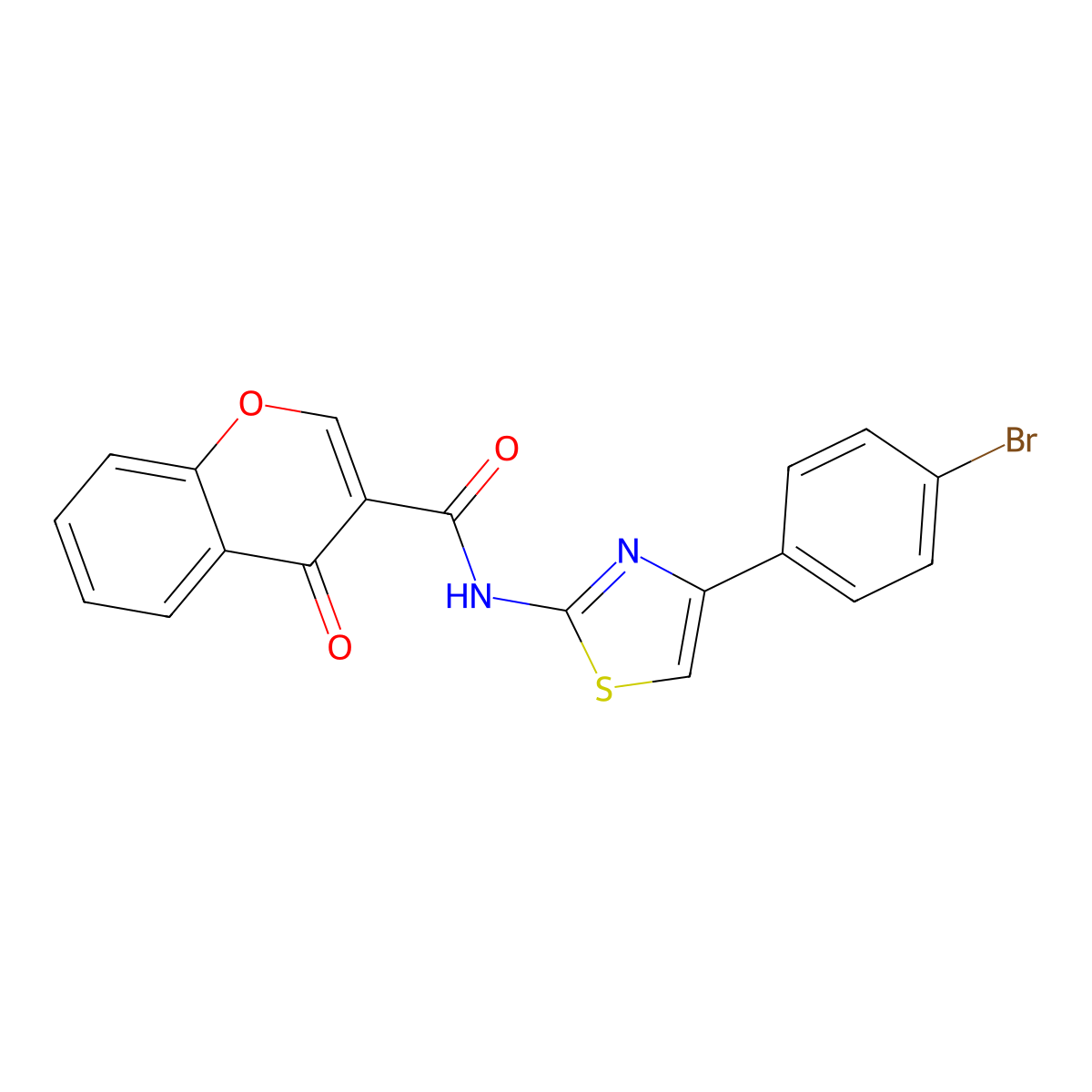 N-(4-(4-bromophenyl)thiazol-2-yl)-4-oxo-4H-chromene-3-carboxamide molecular structure, CAS 477550-45-1