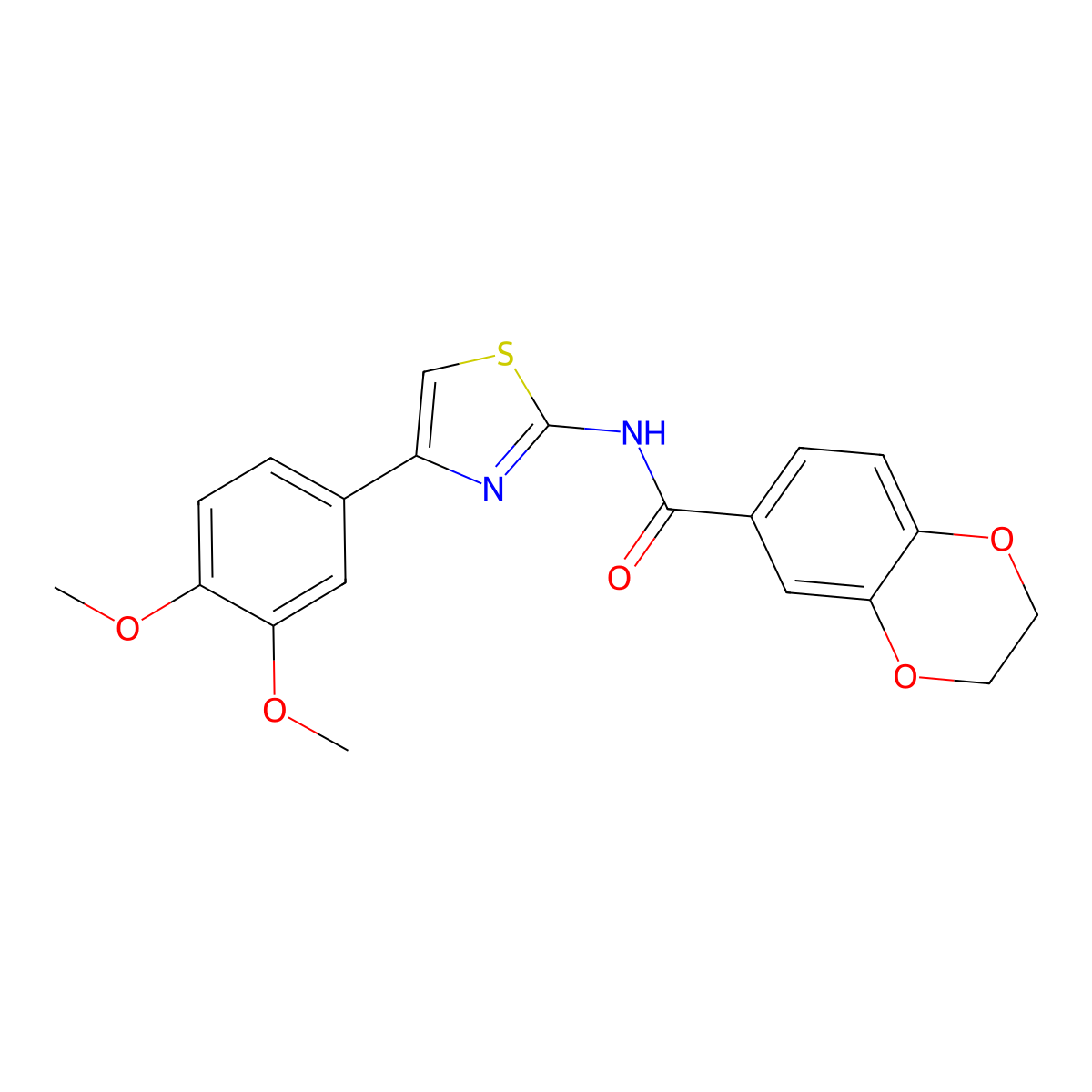 N-[4-(3,4-dimethoxyphenyl)-1,3-thiazol-2-yl]-2,3-dihydro-1,4-benzodioxine-6-carboxamide molecular structure, CAS 477550-74-6